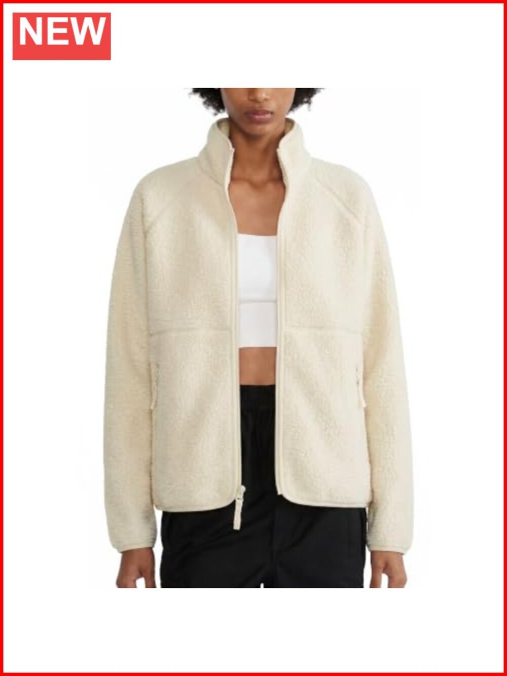 Fleece Jacket Full Zip Sherpa Thermal Mock Neck Outdoor